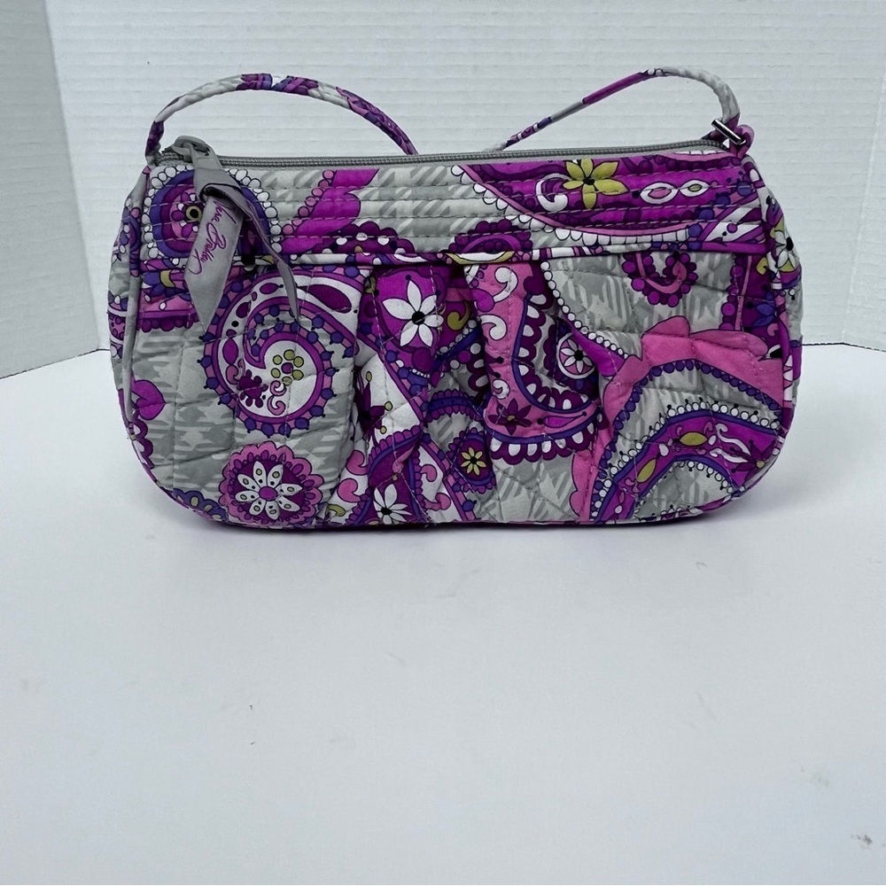 Vera Bradley Gray & Purple Paisley Quilted Adjustable Strap Purse; Travel